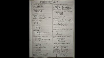 Structure of Atom Class 11 all formulas Best Notes for exam #shorts