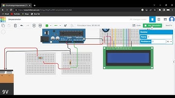 Simulasi Arduino software Tinkercad Amperemeter dan Multimeter