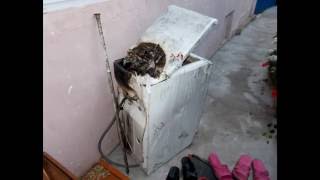 В одной из квартир загорелась стиральная машина