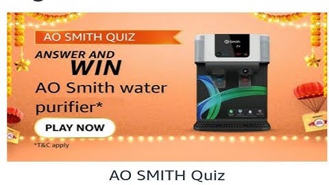 Amazon Funzone AO SMITH Quiz Answers Today|Amazon Quiz Answers Today|18 October| Daily Quiz Time