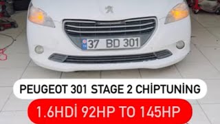 Peugeot 301 Stage 2 Chiptuning Kesici Duman 92Hp To 145Hp