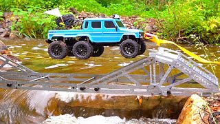 RC TOPiA  Backyard Mini Truck Trail Course  6x6 Bridge Crossing Rescue Attempt | RC ADVENTURES
