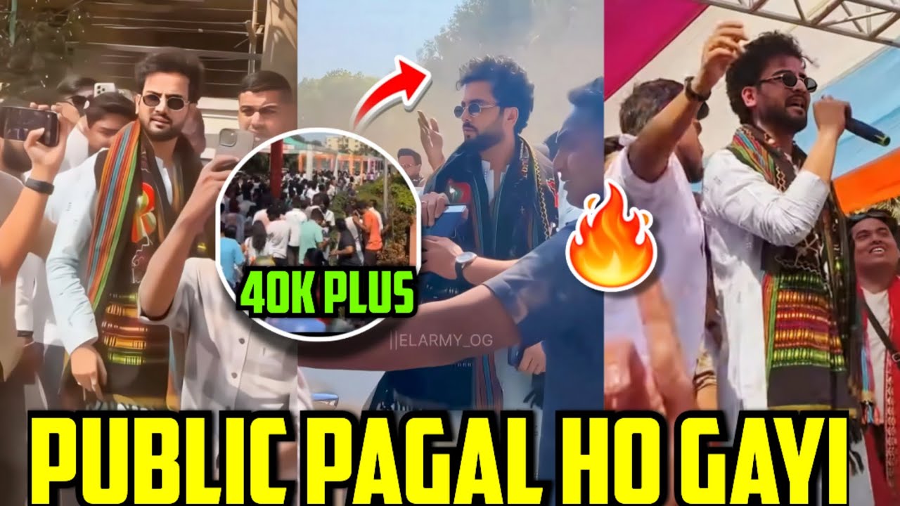 Elvish Yadav Entry Like A Superstar In Vadodra Holi Event🔥Public Crazy For Elvish Yadav,Elvish yadav