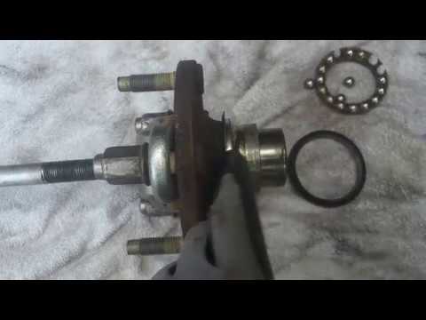 How to replace front wheel bearing & hub press in type Mazda tribute