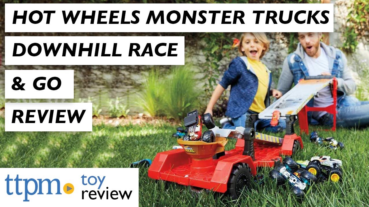 Hot Wheels Monster Trucks Downhill Race and Go Playset