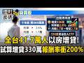 台股重返46K沒資金上車急了？全台41.7萬人「以房增貸」試算增貸330萬「報酬率衝200%」【理財密碼】