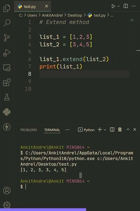 python extend () method - YouTube