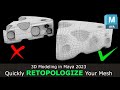 Quickly retopologize booleans in maya 2023