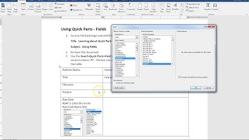 7 Quick Parts Inserting Fields