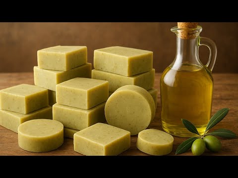 أسرار صناعة صابون زيت الزيتون بطريقة إحترافية زى الجاهز بمكونين لأول مرة صابون طبيعي