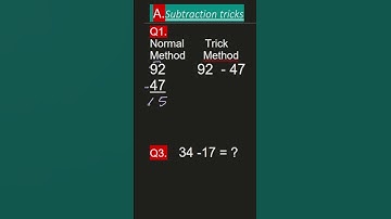 Subtraction Short-cut Tricks of numbers | Vedic Math Tips and Tricks | maths adda academy  #maths