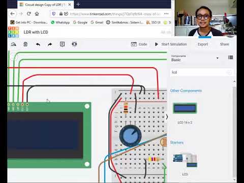 LCD with Arduino via Tinkercad - YouTube