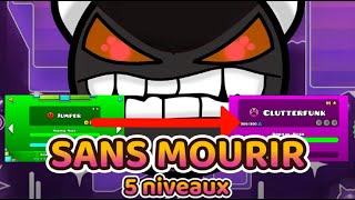 5 NIVEAUX sur GEOMETRY DASH sans MOURIR !!! (Jumper = Clutterfunck)