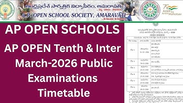 💐✍️APOSS AP Open 10th & Inter Public Examinations March -2026 Timetable 💐✍️