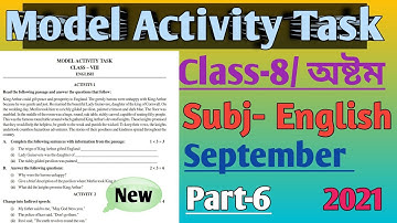 Class 8 English  Model Activity task Part-6|অষ্টম শ্রেণীর ইংরেজি অ্যাক্টিভিটি September-October2021
