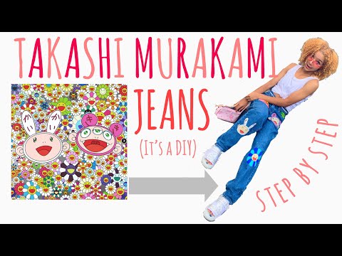 Custom TAKASHI MURAKAMI Jeans with me!! 👖, diy custom jeans