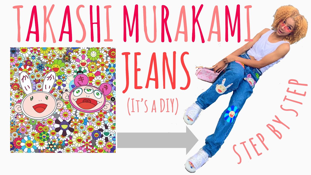 Custom TAKASHI MURAKAMI Jeans with me!! 👖, diy custom jeans