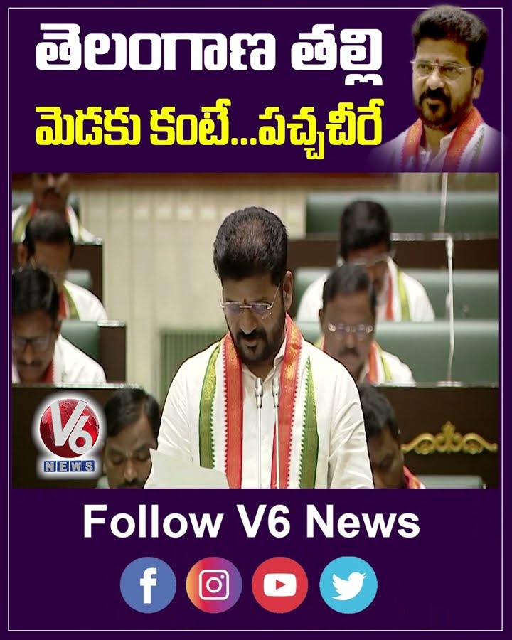 తెలంగాణ తల్లి మెడకు కంటే పచ్చచేరే | Revanth Reddy | Telangana Thalli | V6News