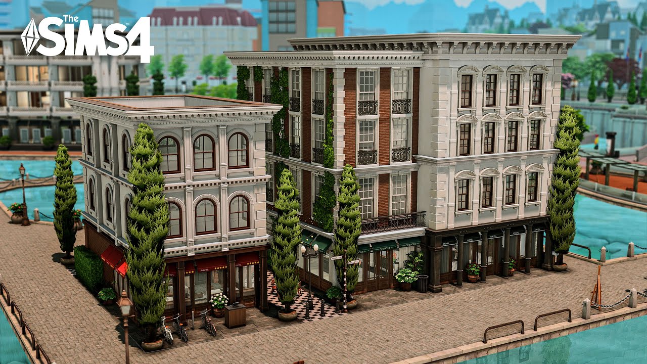 Crescent Row [ Bridal Store, Jewelry Store, & Restaurant  ] ♥ The Sims 4: Speed Build