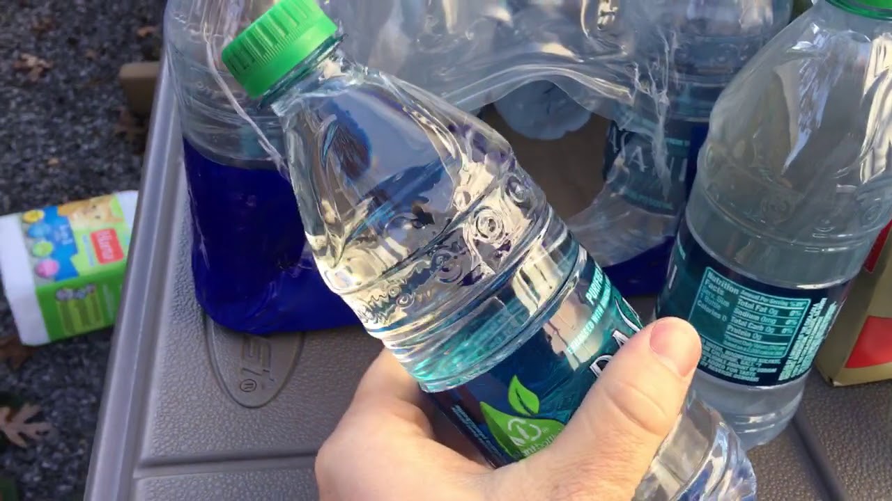 Water Bottles Left Outside Freeze when agitated YouTube