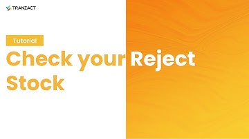 How to check your Reject Stock on TranZact?