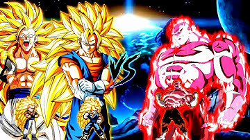Gogeta SSJ3 V3 OP & Vegito SSJ3 V3 OP VS Jiren V2 OP (Zeed) in Jump Force Mugen