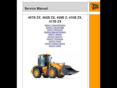 JCB 407B ZX - 408B ZX - 410B ZX - 411B ZX - 410B Z Wheel Loaders - Workshop Manual