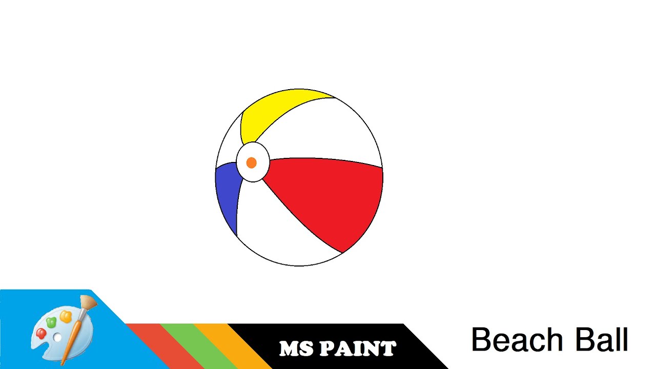 How to Draw a Beach Ball in MS Paint - Easy Draw | ms paint - YouTube