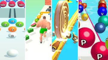 Ball Run 2048, Muscle Rush, AZ Run, Spiral roll, Roof Rails I Satisfying Mobile Game