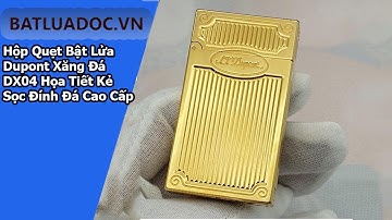 Hộp Quẹt Bật Lửa Dupont Xăng Đá DX04 Họa Tiết Kẻ Sọc Đính Đá Cao Cấp