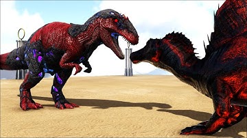 Chaos Spino vs Corrupted Giganotosaurus! (ARK SURVIVAL EVOLVED BATTLE DINOSAUR AND CREATURES)