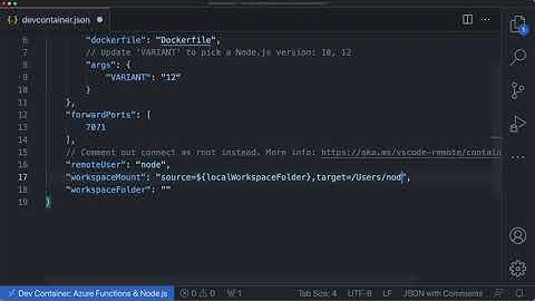 How to change the default location of your project in a dev container