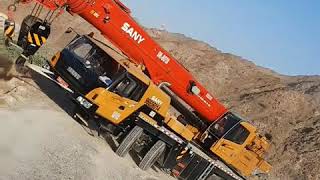 Sany Mobile Cranes Stc800 Amezing Performance on Mountain Dangerous Road Oman