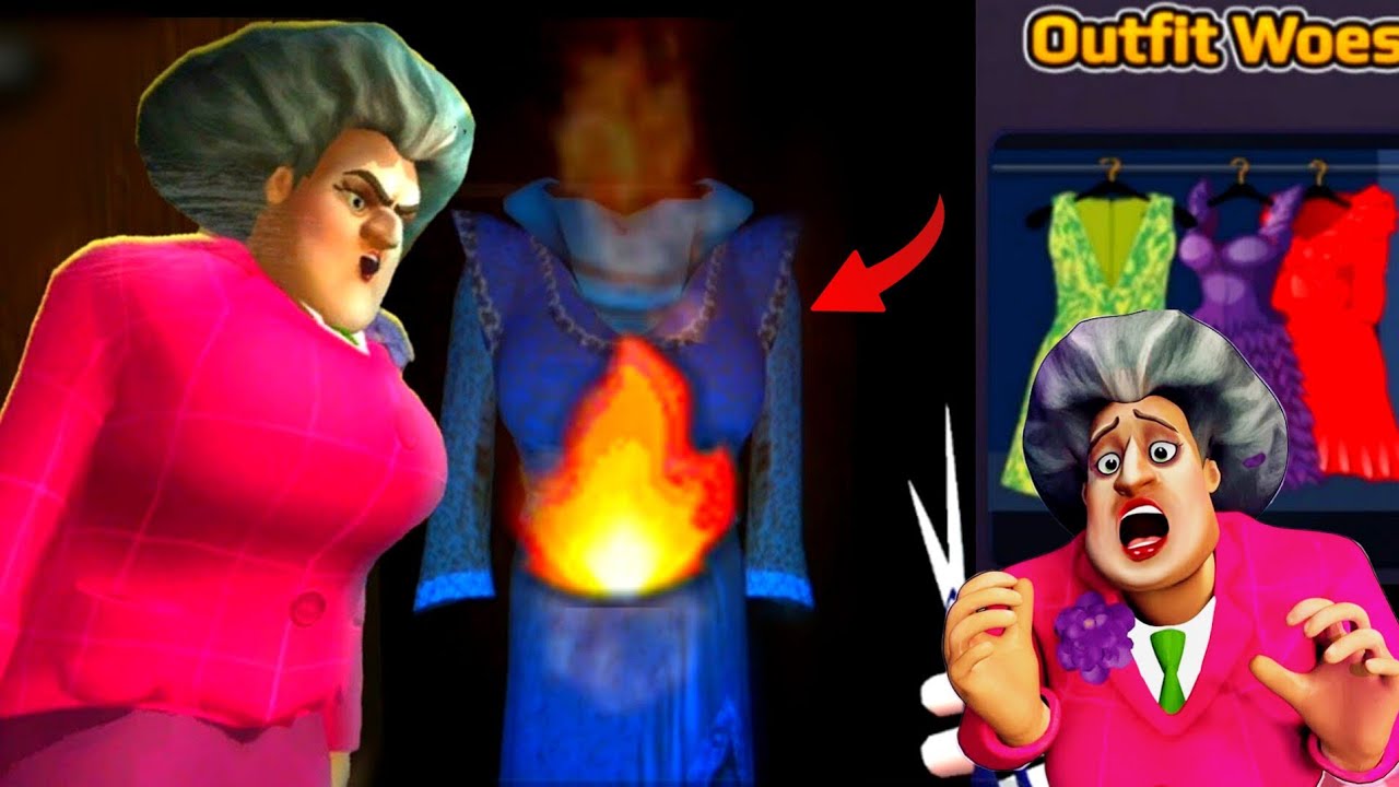 Cutting Miss T's Favourite Dress Scary Teacher 3D Ropo Gamer YouTube