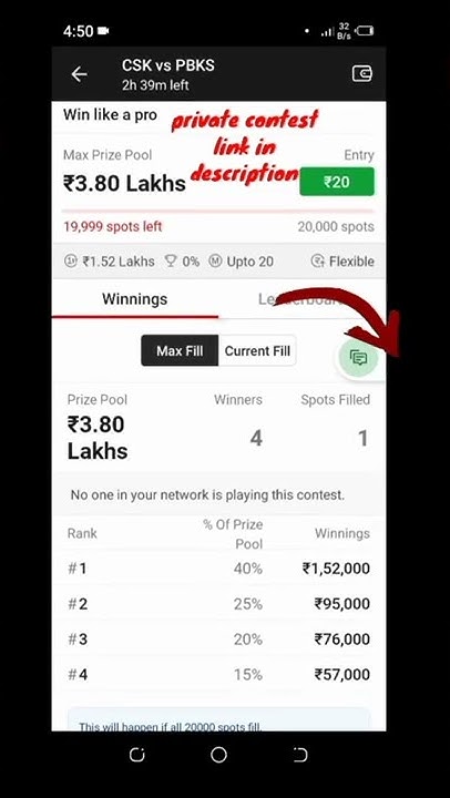 today's CSK VS PBKS private contest #shorts - YouTube