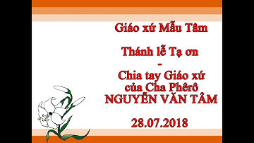 Thánh lễ Tạ ơn - Chia tay Giáo xứ của Cha Phêrô Nguyễn Văn Tâm - 28.07.2018