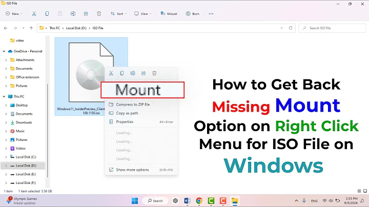 How to Fix Mount Option is Missing for ISO Files in Windows 11