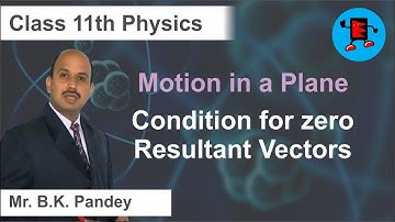 CBSE Class 11 Physics Motion in a Plain Condition for zero Resultant Vectors |Extraminds