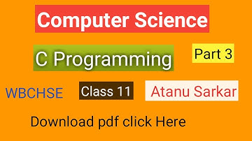C Language|C operators|Computer Science|Class 11|C tutorials|C Programming|West Bengal Board|PDF