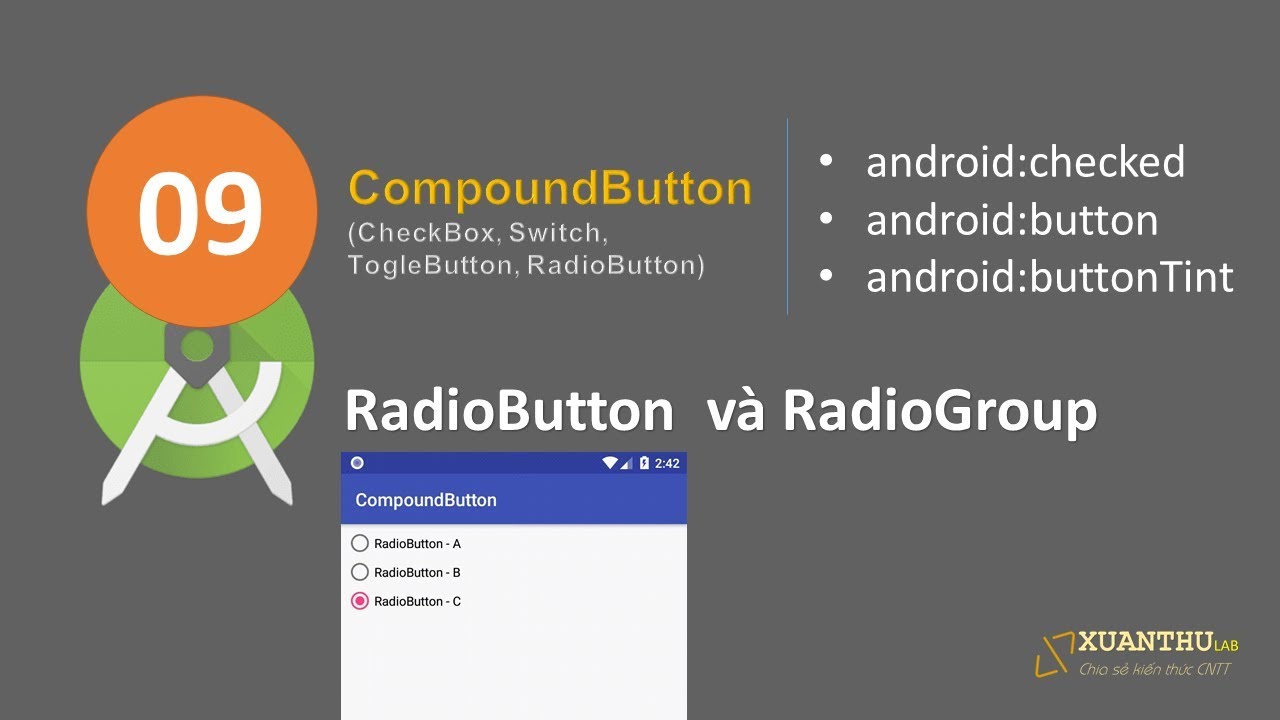 radio button  2022 New  AJ 09: RadioButton và RadioGroup trong lập trình Android