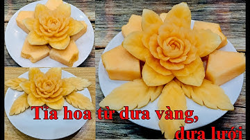 TỈA HOA TRÊN DƯA VÀNG, DƯA LƯỚI @maihuyencarving 0977138662