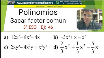 Sacar factor común. 3eso 02 046. José Jaime Mas