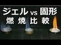 固形燃料とジェル燃料の燃焼比較。ジェル燃料による自動炊飯3種。