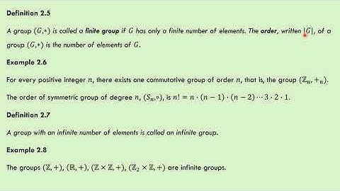 Order of an element of a group. Definition of torsion group and torsion-free group.