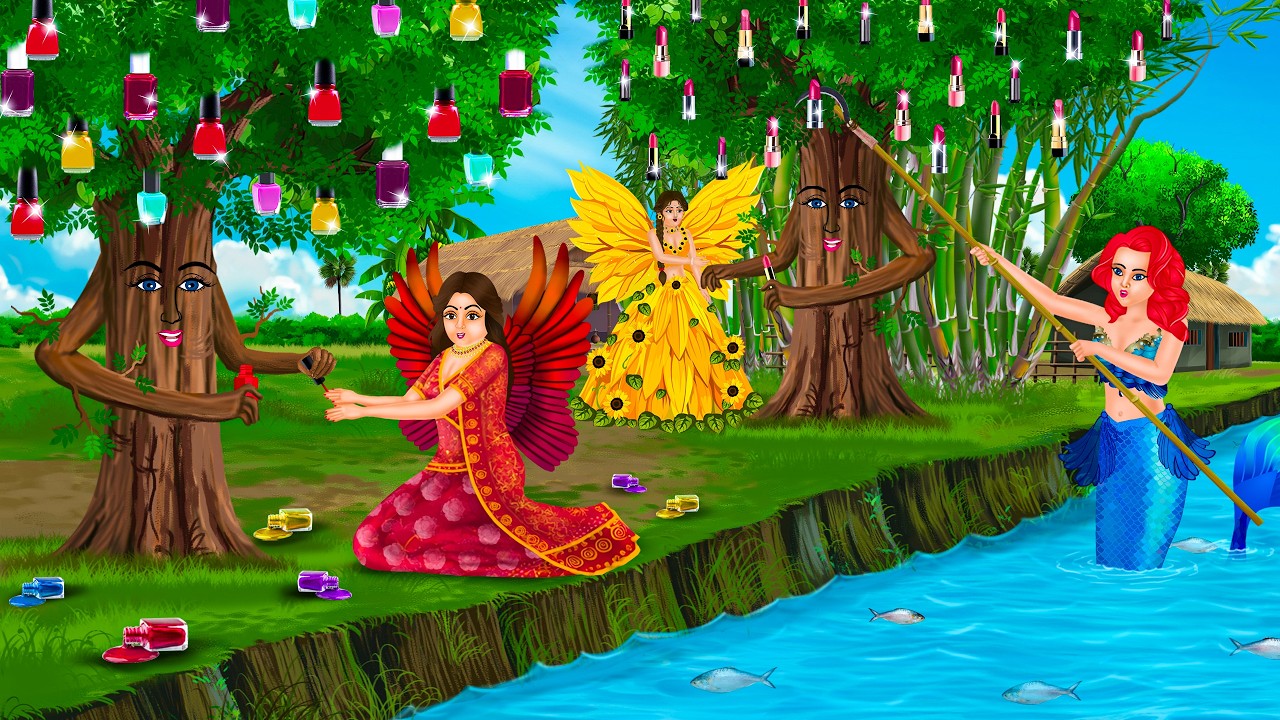 ২ পরী ও জলপরীর নেলপালিশ গাছ | Jalparir Cartoon | NAIL POLISH TREE | Notun Bangla Golpo | Moral Story