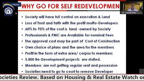 Discussion on Compendium of Self Redevelopment book & Types of Self Redevelopment. CA. Ramesh Prabhu