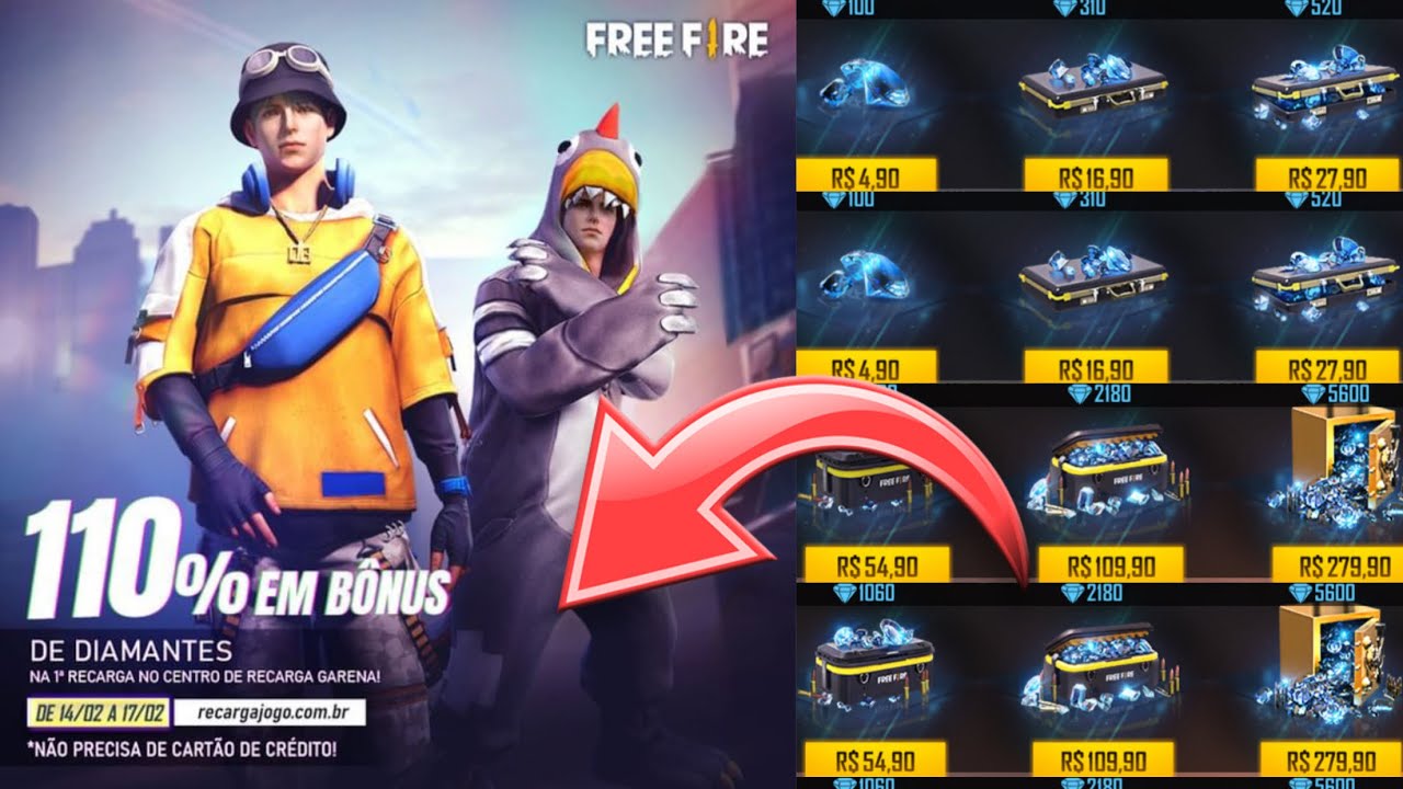 CADÊ O BÔNUS DE DIAMANTES FREE FIRE?110% DE DIAMANTES FREE FIRE