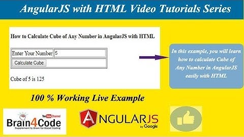 How to Calculate Cube of Any Number in AngularJS with HTML | Hindi | Free Learn AngularJS Basics