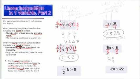 Linear Inequalities in 1 Variable Part 2