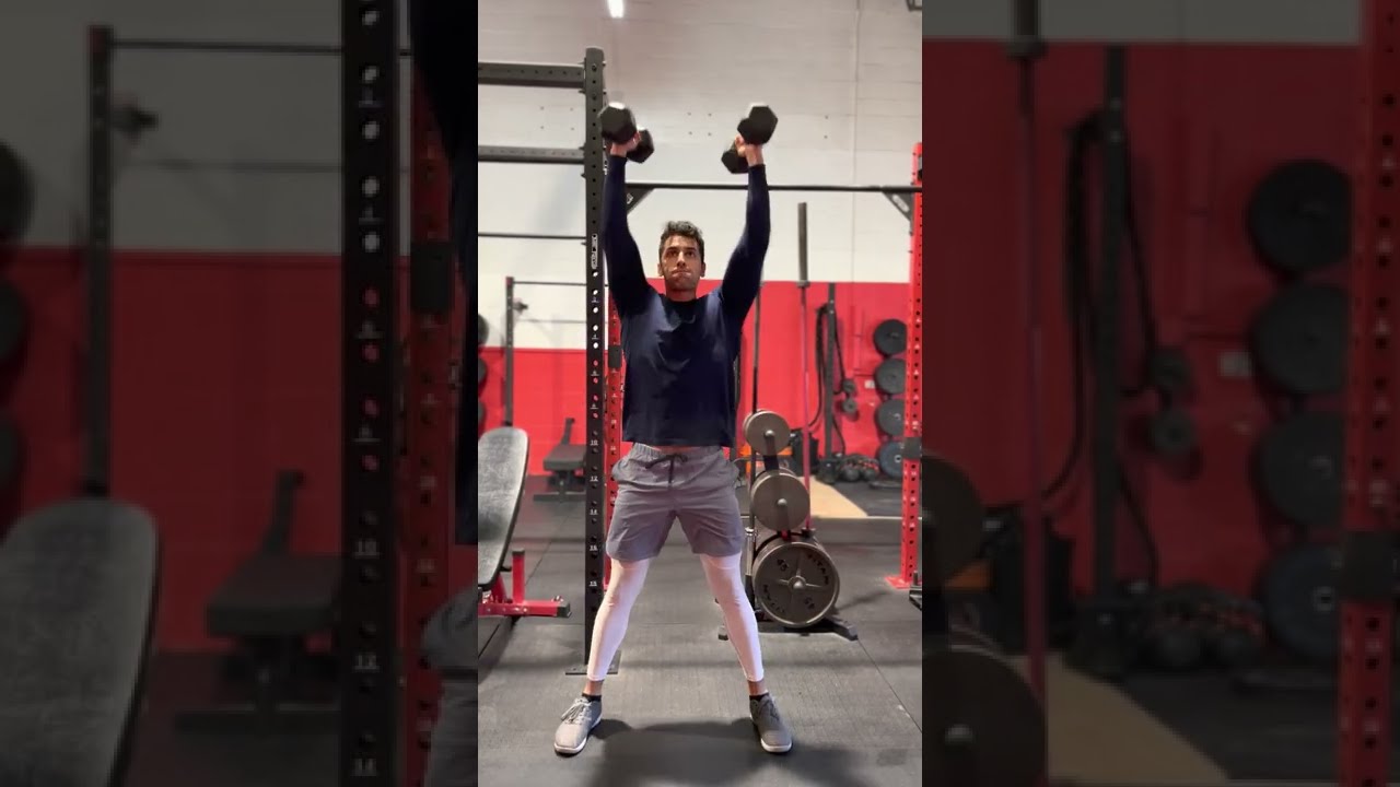 Dumbbell swing to press deals